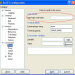 Putty auto-login username